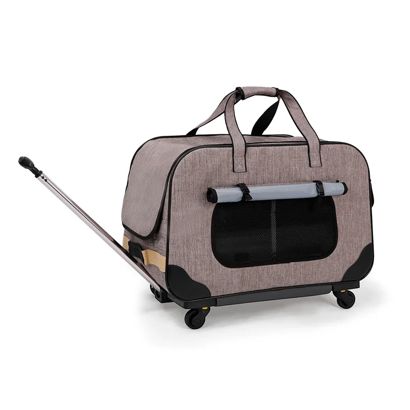 

Pet trolley folding four-wheeled dog trolley box cat suitcase bag breathable closed Lever Panoramic Skylight Super Breathable