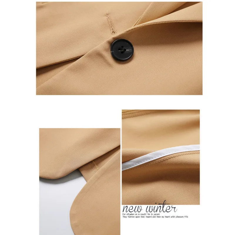 Женский однотонный Блейзер на пуговицах повседневный свободный приталенный