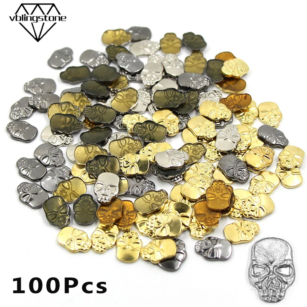 100 шт. серебристые/золотистые/черные шпильки для горячей фиксации 12x8 мм с плоским