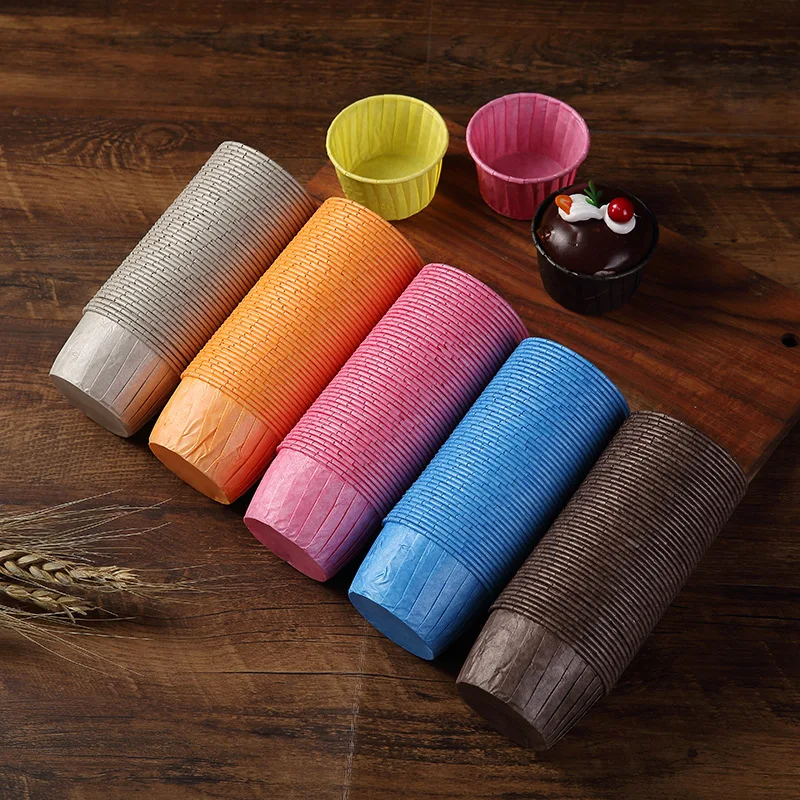 Бумажный стаканчик для кексов 50 шт. однотонный маслостойкий выпечки чехол чашки