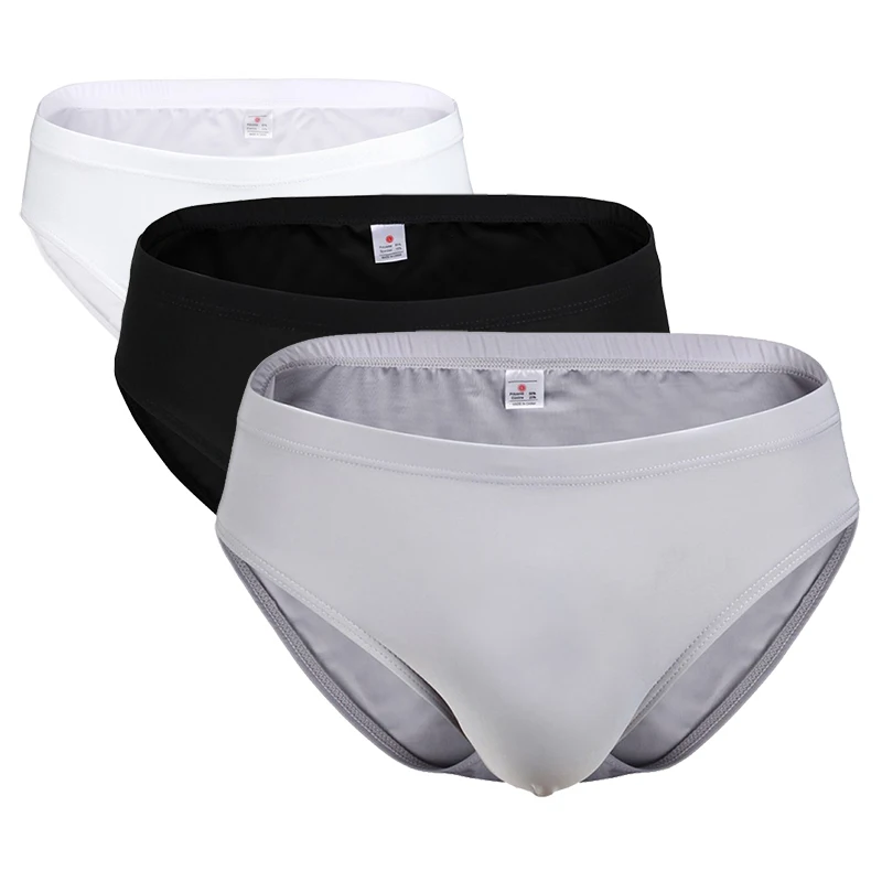 Летнее мужское гладкое мягкое нижнее белье тонкое с низкой талией бикини