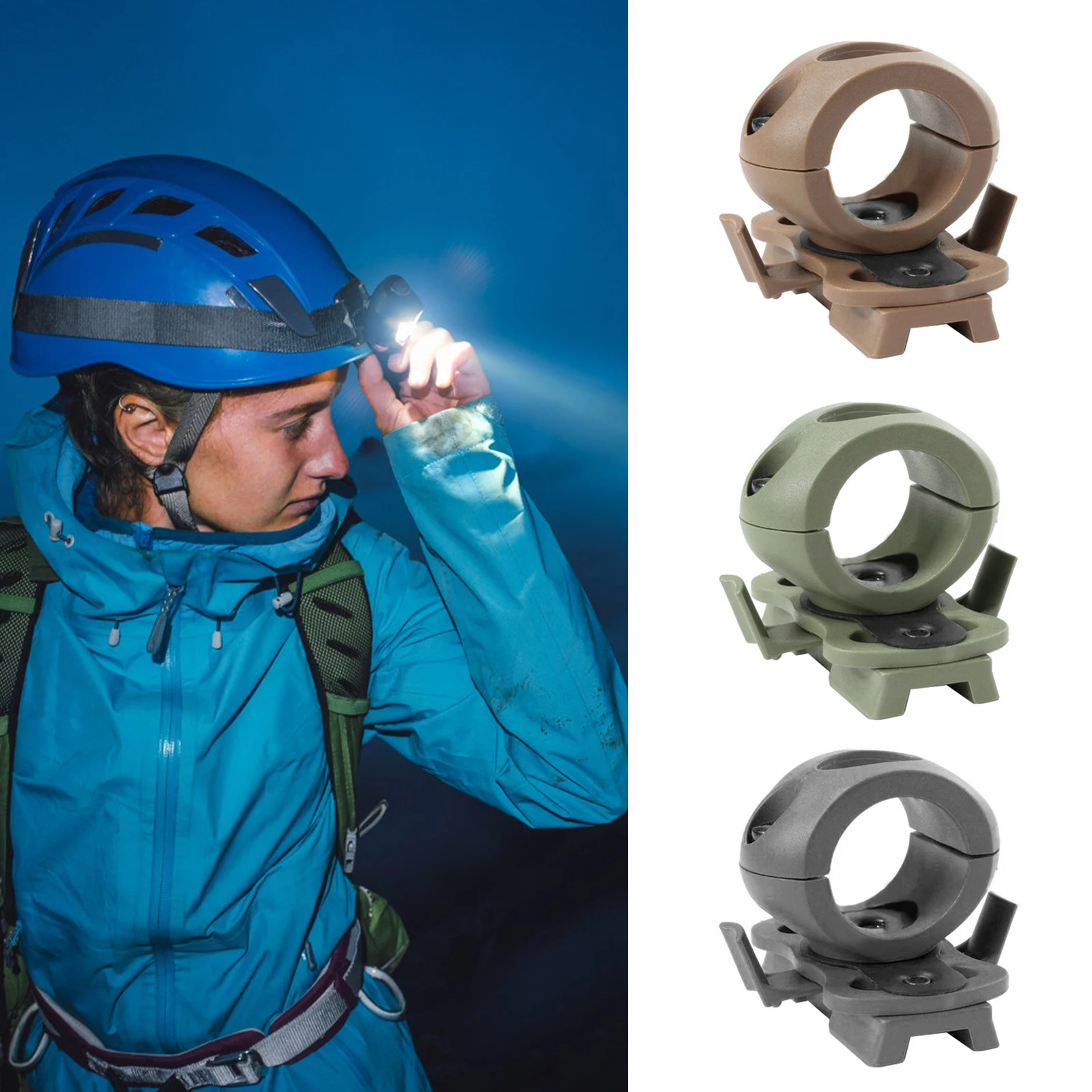 

Hot Sale 20mm Helmet Special Lighting Flashlight Support Tactical Helmet Clip Adapter Outdoor Sports Bike Headlight Holder