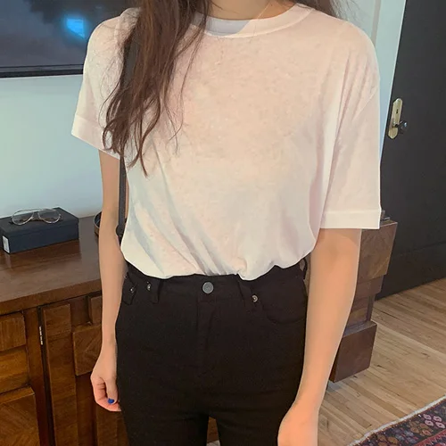 Забавная футболка с коротким рукавом Женская белая женские летние футболки в