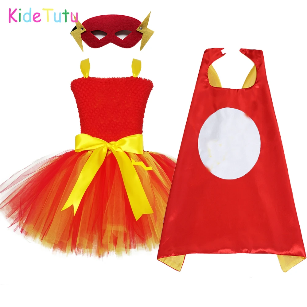 Платье-пачка для девочек Newbron младенцев костюм супергероя с флэш-вспышкой