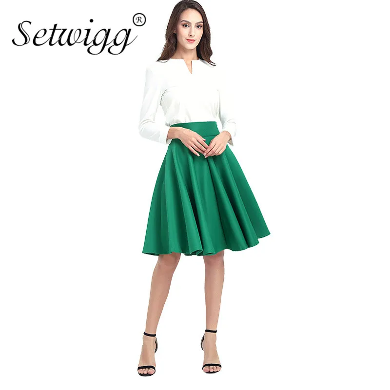 Женская Плиссированная Юбка миди с высокой талией на молнии|skater skirt|pleated midi skirtmidi
