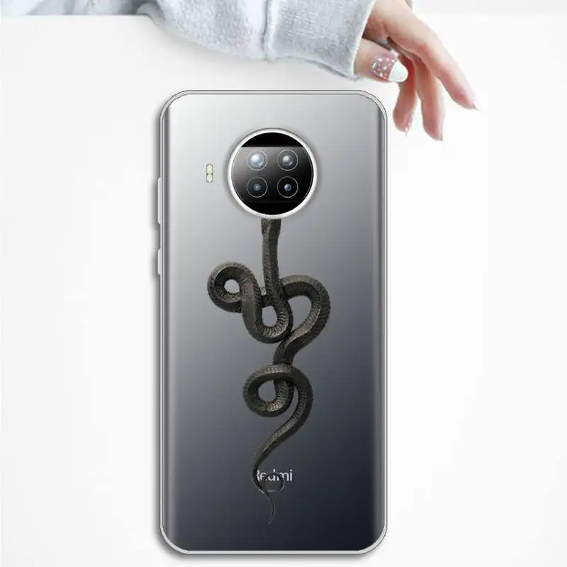 

animal black snake Terrible horror Phone Case Transparent Clear for Xiaomi Redmi note 10 t 8 9 pro lite 11