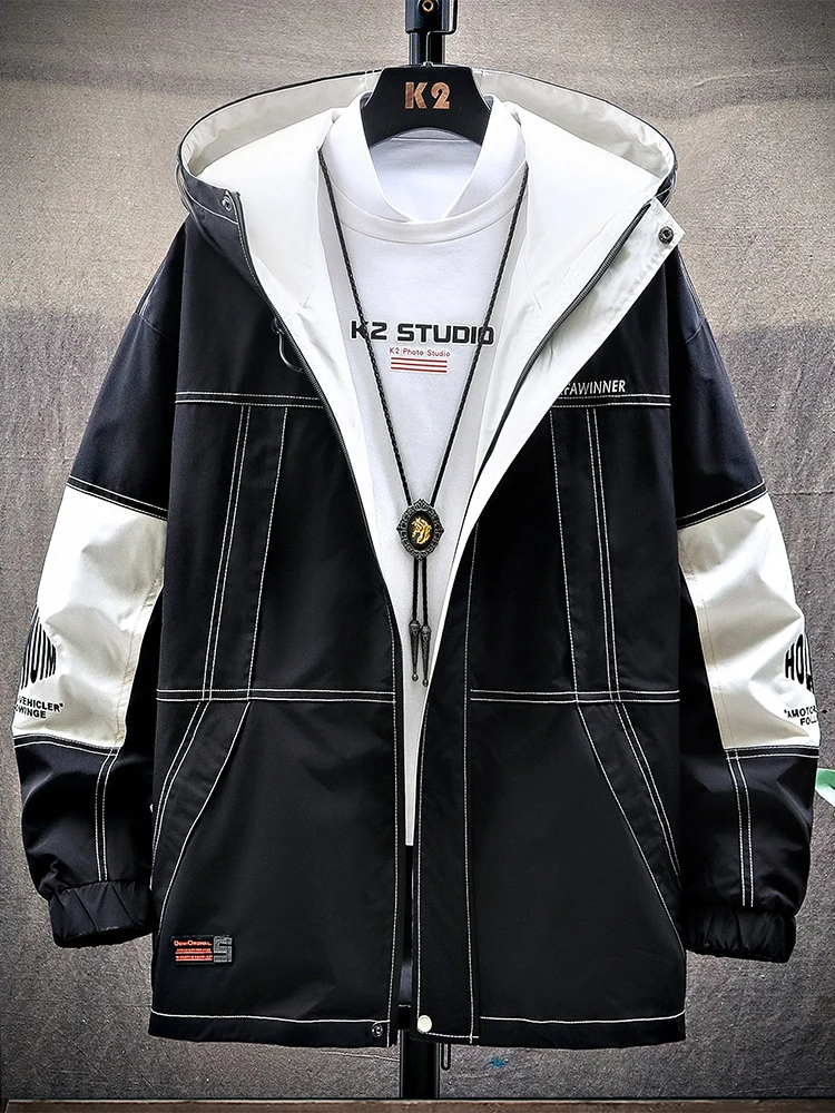 

Куртка-бомбер мужская весенняя, водонепроницаемая, с капюшоном, EE9JK