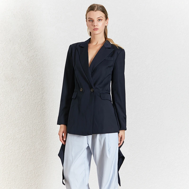 TWOTWINSTYLE Elegant Hollow Out Blazer Women Notched Collar Long Sleeve Blazers Female Fashion Clothing Ladies OL Style New