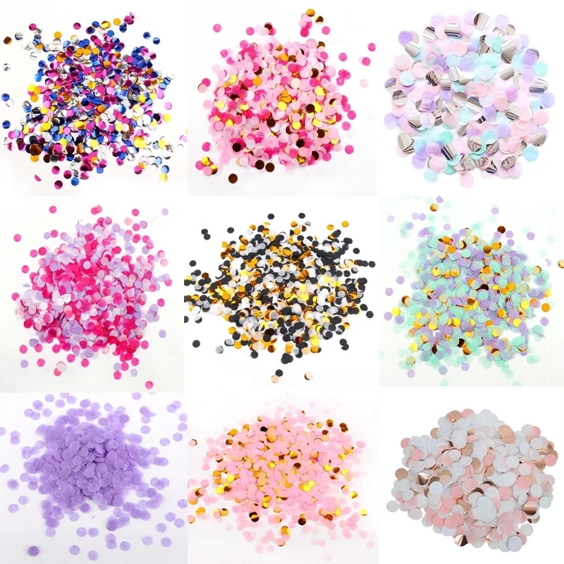 

10g 1/2.5CM Paper Confetti Rose Gold Circle Dots Sequins Round Filling Balloons Birthday Wedding Valentine's Day Party Decor