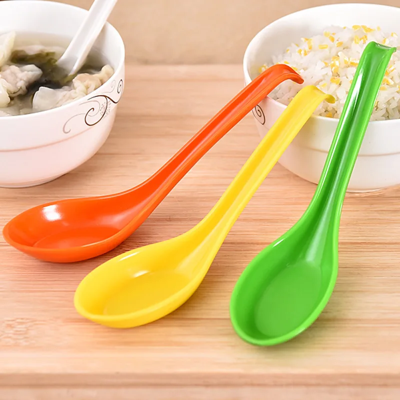 1PC Candy Color Long Handle Soup Spoons Tea Coffee Stirring Flatware Rice Ladle Spoon Meal Dinner Scoops Kitchen Supplies | Дом и сад