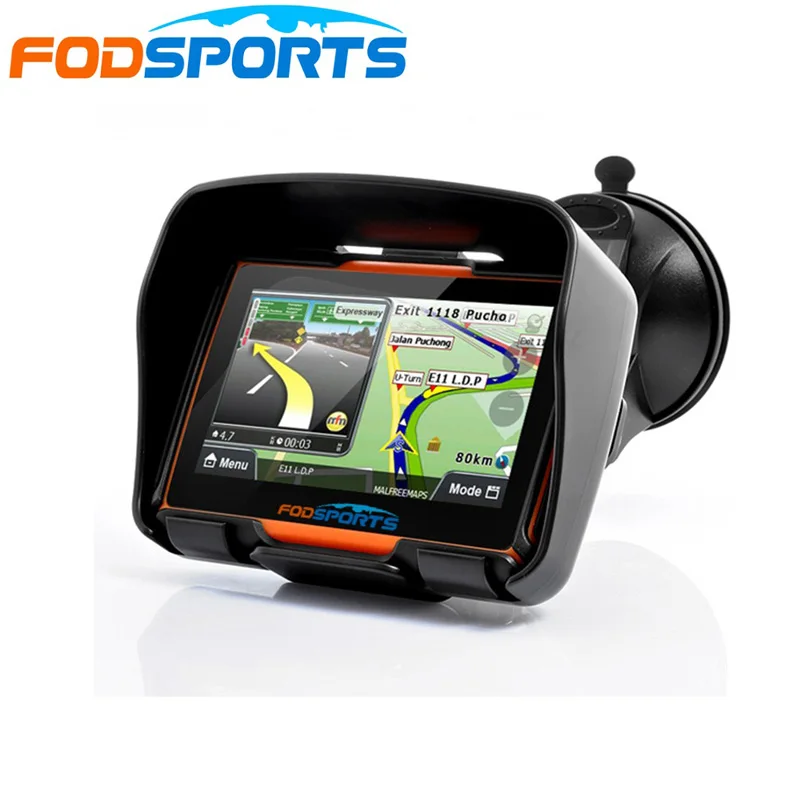 Fodsports 4 3 дюймов мотоциклетная навигация 8 Гб 256RAM IPX7 водонепроницаемый мото GPS