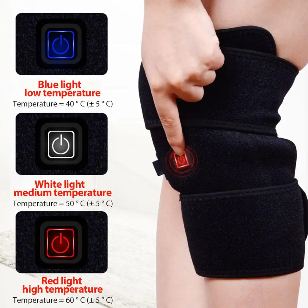 Электрический зимний теплый Массажер для колен наколенник грелки обертывание