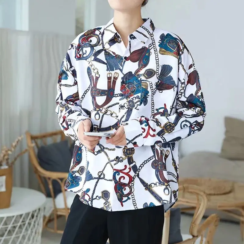 Винтажная модная новинка 2021 Женская пляжная блузка в стиле Харадзюку С Длинным