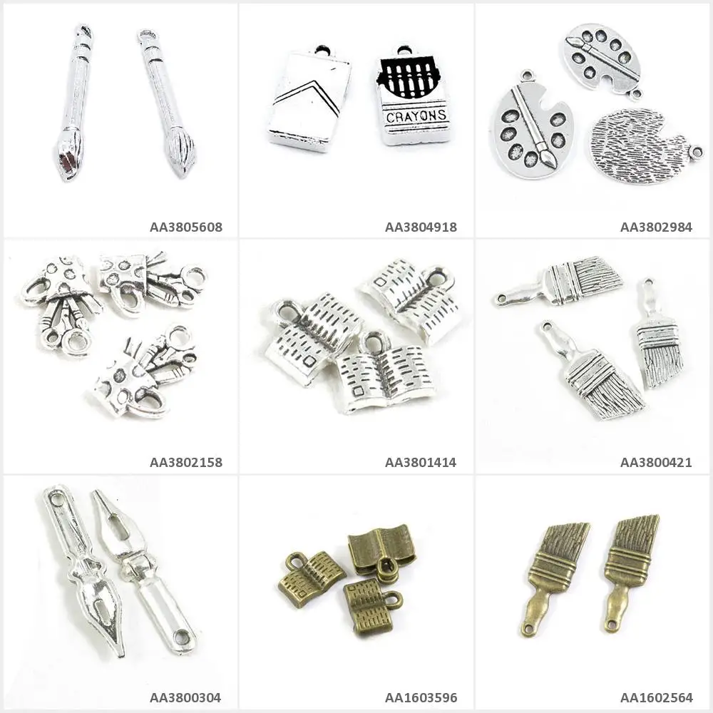 Античная бронза Посеребренная искусственная кисть ручка для книг поднос