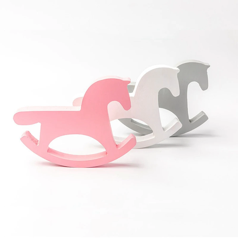 

1 Pcs Handmade Wooden Horse Figurines Miniatures Children Girl Room Decorations Boy Kids Cute Animal Trojan Toy Nursery Decor