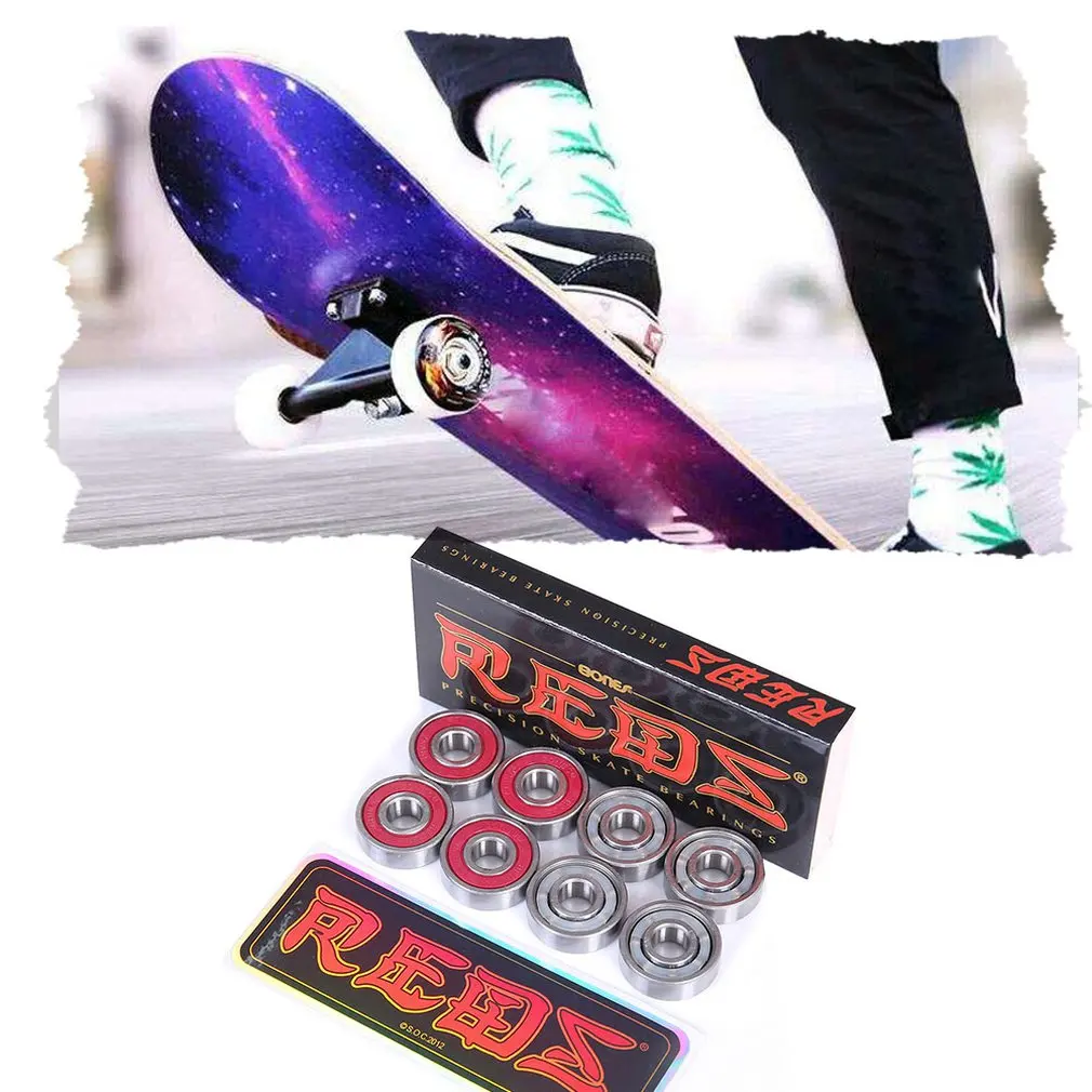 

Precision Skateboard Bearings Professional Roller Scooter Super Reds Double Rocker Wheels Longboard High Speed Skate Board Parts