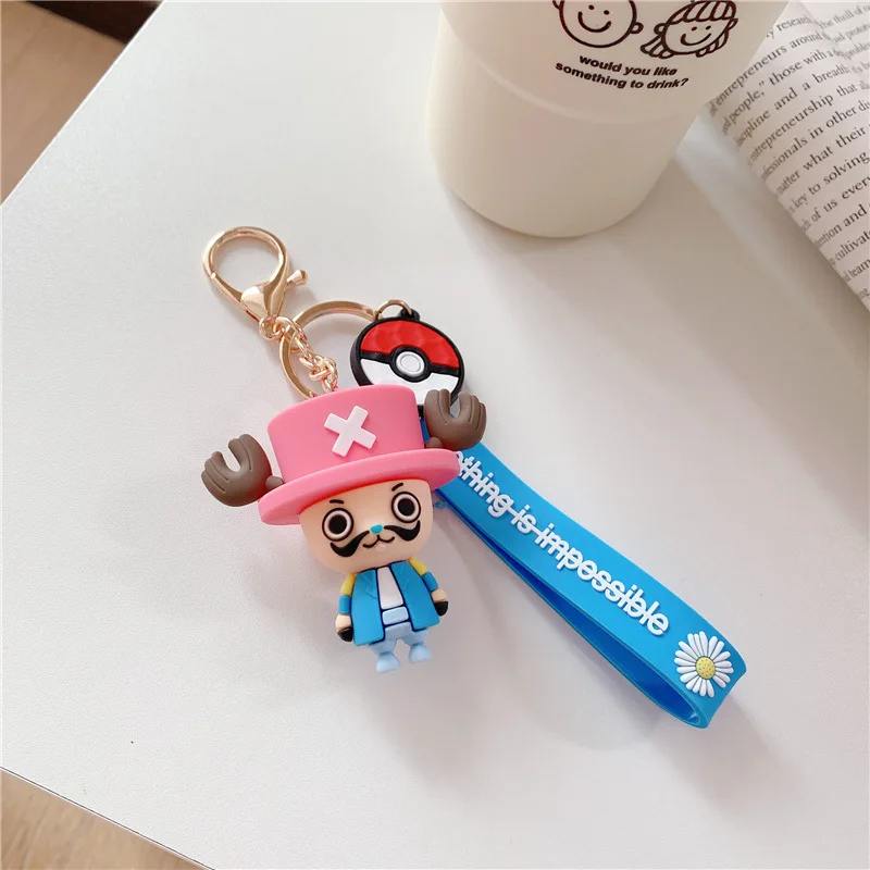 

Anime Tony Tony Chopper Keychain Cartoon Cute Doll Keyring Simulation Popular Figure Kid Adult Like Key Accessories Jewelry Hot