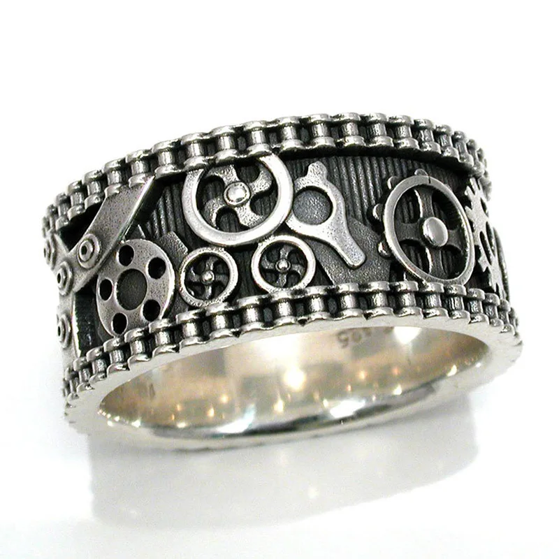 

Retro Exquisite Gearwheel Shape Rings For Women And Men Fashion Punk Hip Hop Jewelry Party Personality Gift Unisex Finger Ring