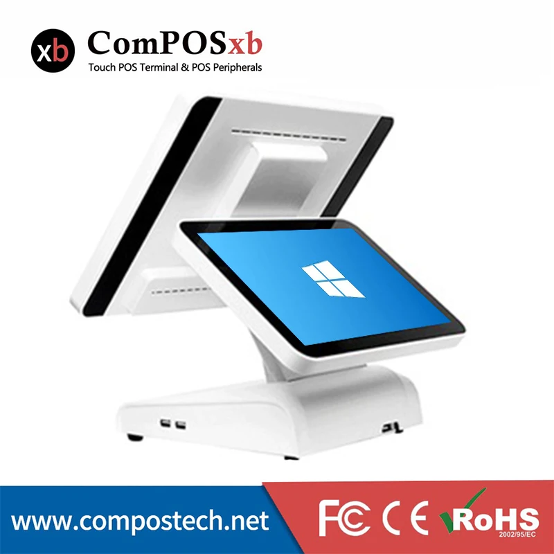Новейшая модель двухэкранный сенсорный POS терминал 15 &quot/12&quot экран для