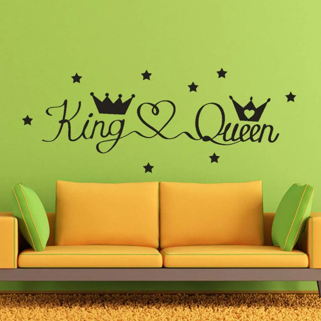 Король и королева Семья Любовь виниловая наклейка на стену настенная надпись