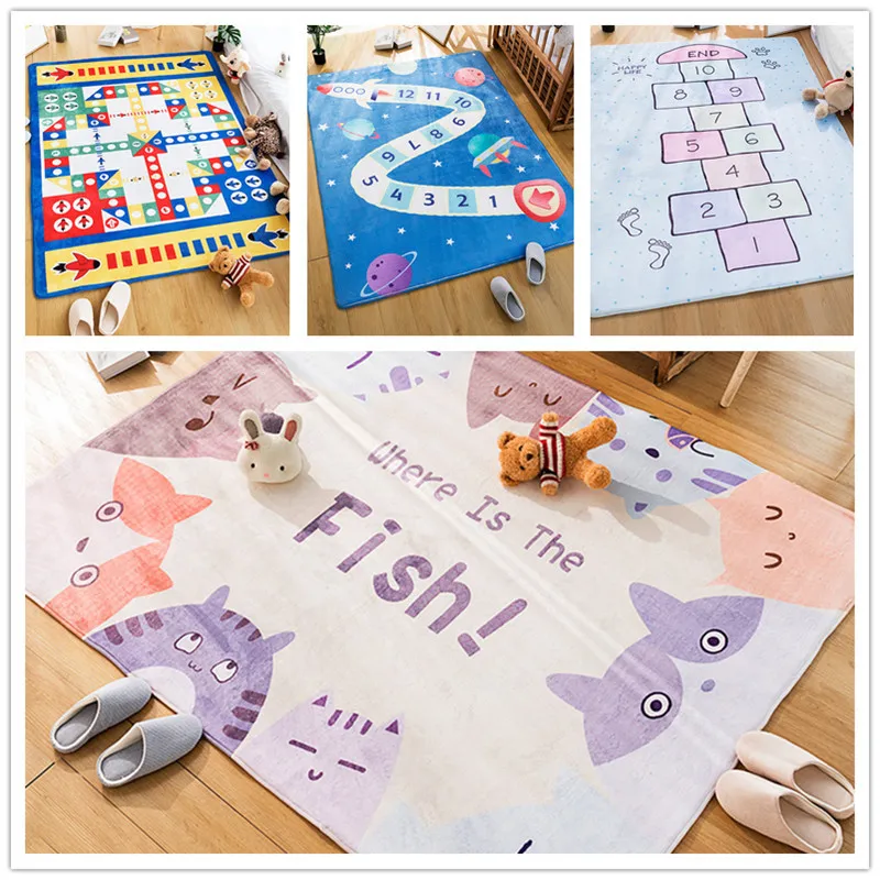 

Geometric Children Cartoon Lovely Modern Simple Floor Area Rugs Soft Carpet for Bedroom Blanket Living room Sofa Play Mat