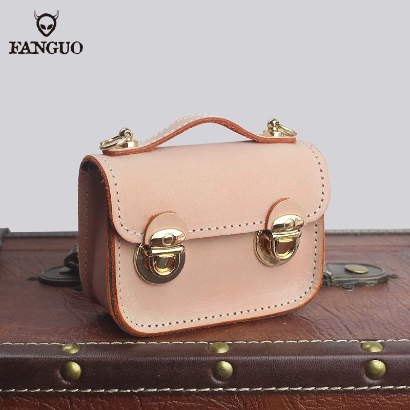 Unique Design Women Shoulder Bag FAshion Children's Crossbody Chain Handbag Handmade Geniune Leather Card Holder Coin Purse