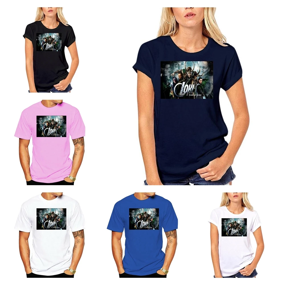 Локи футболка плакат с изображением Тора Moins Шер Уникальные Белые хлопковые топы