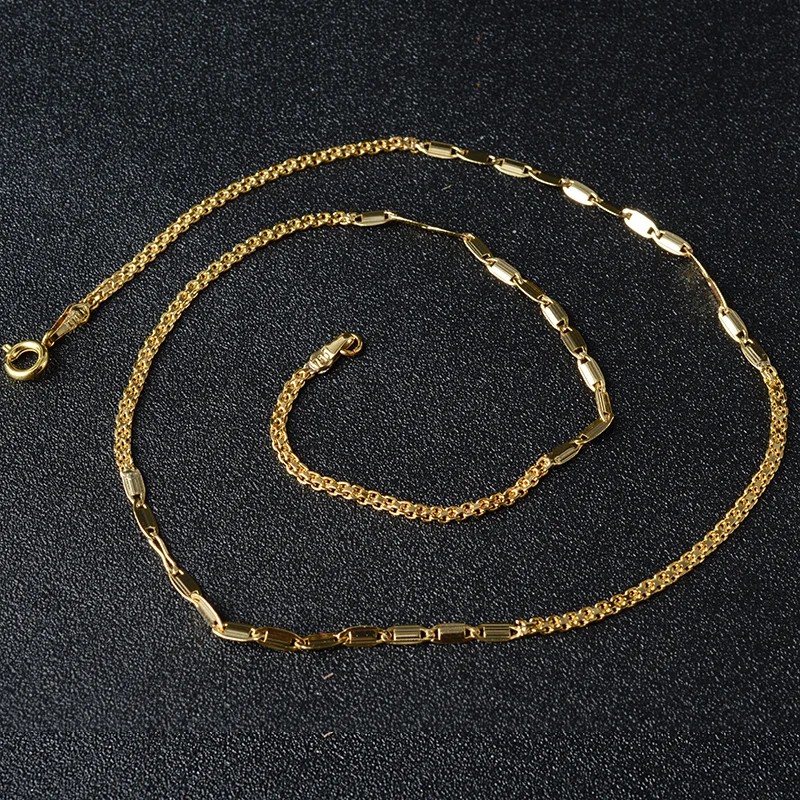 Женское и мужское ожерелье с цепочкой золотым покрытием
