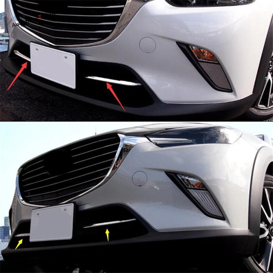 Yimaautotrims Передняя решетка для лица Защитная панель крышка с блестками отделка 2 шт. подходит для Mazda CX-3 CX3 ABS