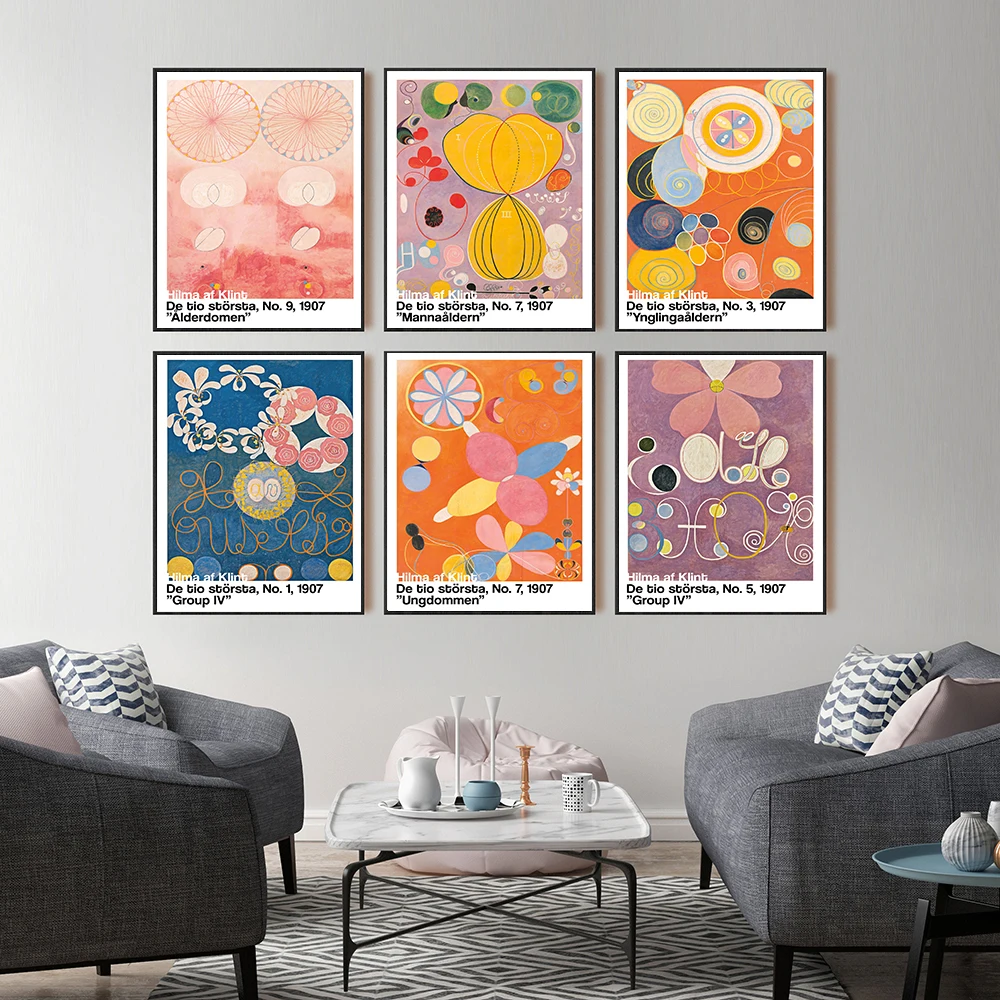 

Hilma Af Klint Museum Exhibition Posters and Prints Swedish Abstract Female Painter Artwork Canvas Painting Wall Pictures Decor