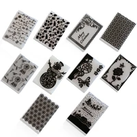10 styles christmas plastic embossing folder template for diy scrapbooking craft photo album card handmade decoration supplies