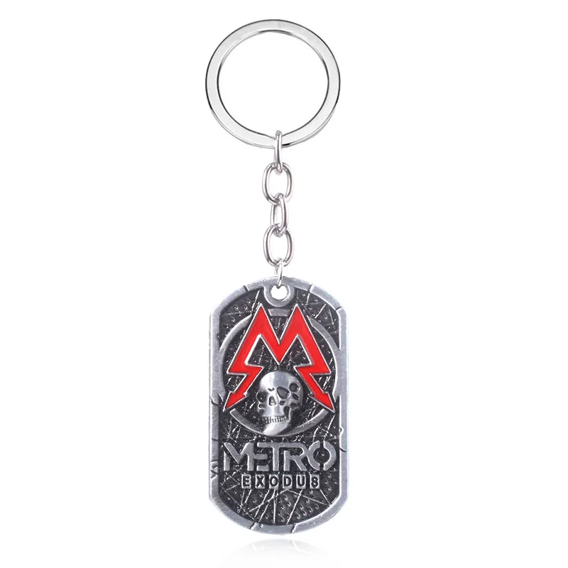 

20pcs Game Metro Exodus 2033 Keychain Dog Tag Metal Alloy Pendant Key Ring For Women Men Bag Charm Key Chain llaveros Jewelry