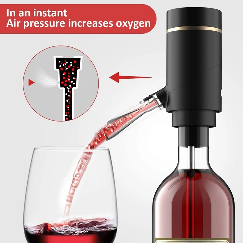 

Electric Wine Aerator Pourer Multi-Smart Automatic Filter Wine Dispenser One-Press Wine Oxidizer On/Off Aeration