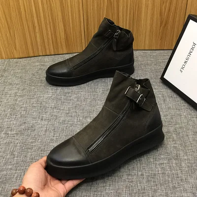

Man Martin Autumn, early Boots Mid-Autumn, High-end shoes, Korean version of Fashion Desert Army Boots, British style, Leather,
