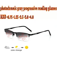 alloy halfrim ultralight photochromic progressive multifocal reading glasses business men1 0 1 5 1 75 2 0 2 5 3 3 5 4