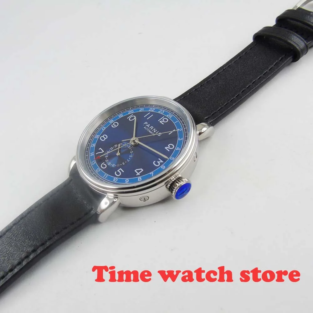 Мужские механические часы Parnis 2019 42 мм GMT автоматические стальные