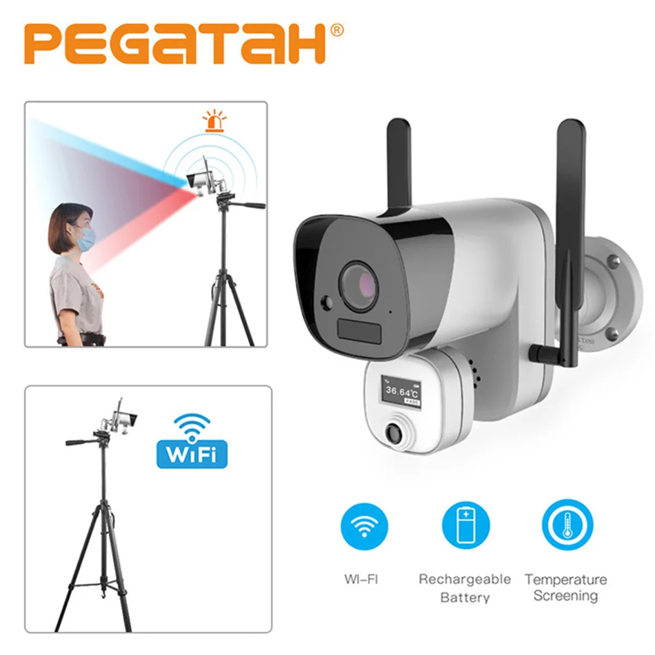 

1080P WiFi human temperature detection battery alarm face recognition thermal camera detection fever Detection cameras