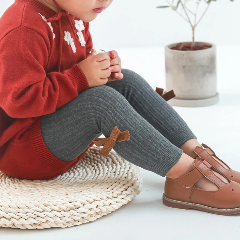 

Детские мягкие колготки Bobora, бесшовные леггинсы с бантом для малышей, трикотажные теплые зимние колготки для девочек