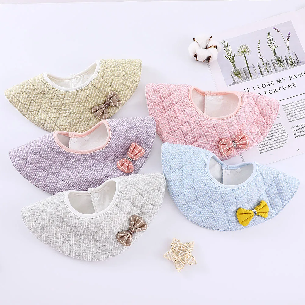 

Baby Waterproof Bibs Round Burp Cloths Cartoon Saliva Towel 360 degree Baby Feeding Apron Bibs Winter Warm 3 Layers Bandana Bibs