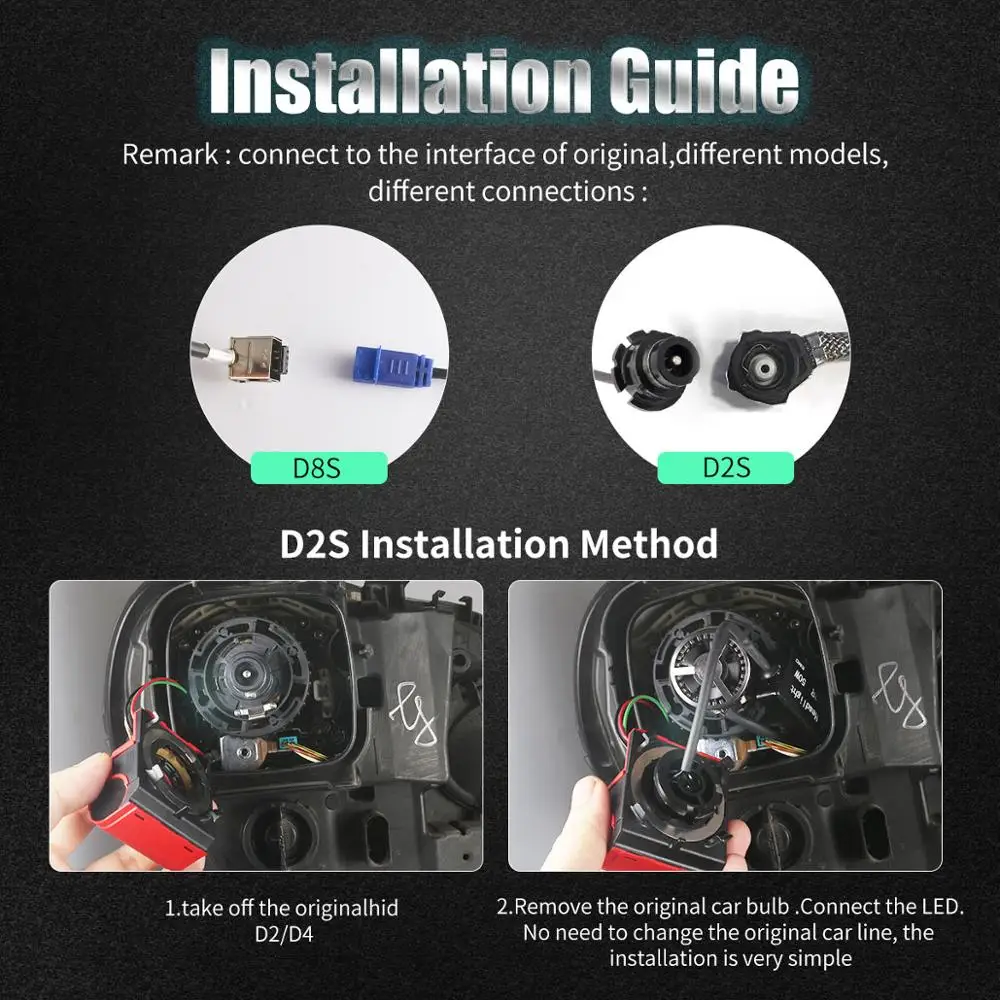 

AILEO Non-destructive installation canbus D8S led For Maserati Ghibli Levante Quattroporte Tesla Model S Car headlight bulbs 35w