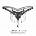 Сексуальные прозрачные трусики с вышивкой, женские Соблазнительные массажные трусики с бахромой и жемчугом с низкой талией, ультратонкие сексуальные трусики с открытой пилкой