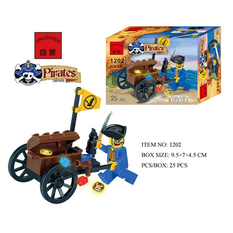 1202 ENLIGHTEN 312 Пиратская серия Череп остров Приключения фигурки блоки Рождественский подарок Строительные кирпичи игрушки для детей - Цвет: 1202