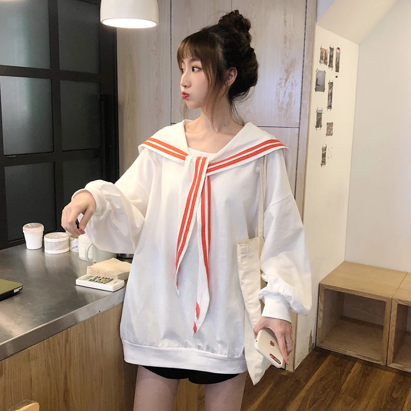 Кавайный стиль 2019 женские толстовки и свитшоты с бантиком большие Moletom Feminino Poleron