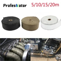 5cm5m10m15m20m exhaust heat wrap thermal tape fiberglass heat wrap manifold insulation roll resistant with stainless ties