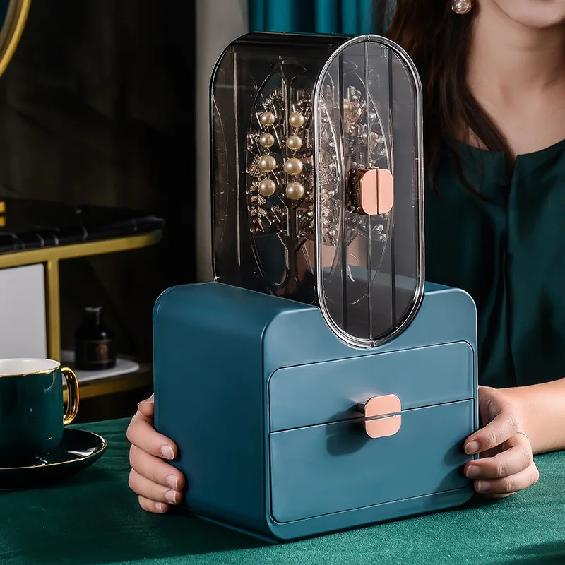 

Creative American Desktop Jewelry Storage Box Cosmetics Savings Necklace Earrings Drawer Jewelry Stand