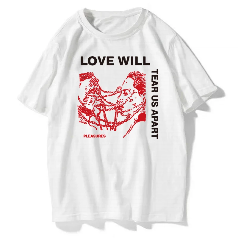 Женская готическая Футболка с принтом Love Will Tear Us черная хипстерская футболка
