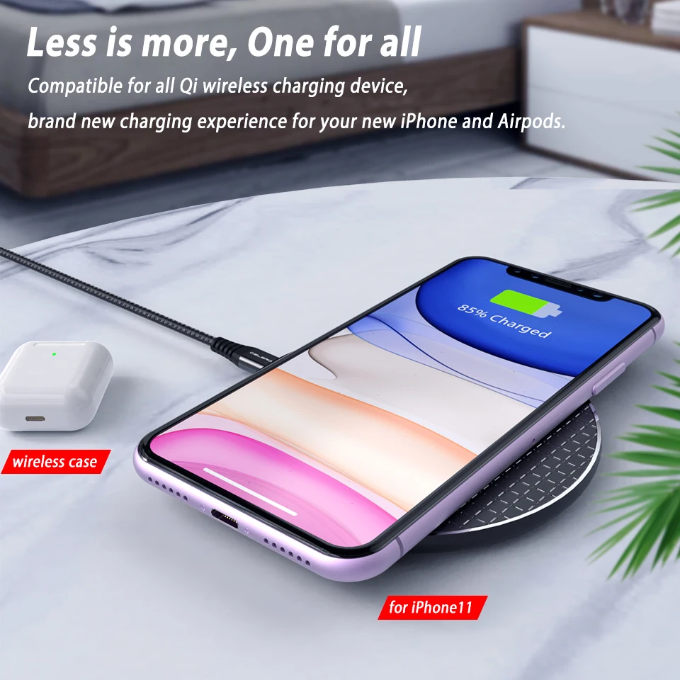 10 Вт Qi быстрая Беспроводная зарядка для Iphone 11 Pro X Xs Max XR Samsung S8 S9 S10 Plus Note 9 зарядное