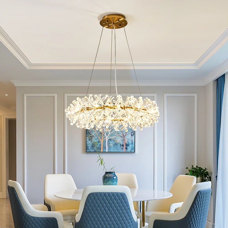 

XIUXIU Flower Crystal Chandeliers Luxury Ring Chandelier Lighting Decoration Hanging Lamp for Living Dining Room Hall 220V