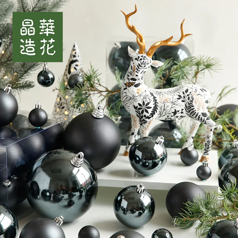 Черный Рождественский шар 3 15 см Рождественское украшение подвесной для