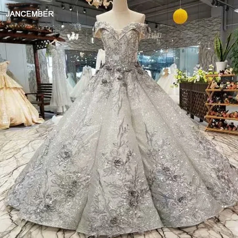 LS37740 старшее серое бальное платье вечернее с открытыми плечами Милая Длина до